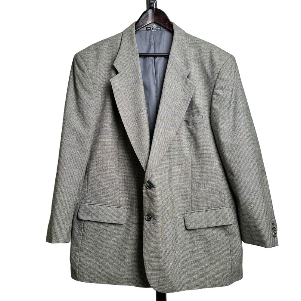 Vintage Oleg Cassini Size 48R Patterned Sport Coat Blazer New Wool Men's Retro - Picture 13 of 13